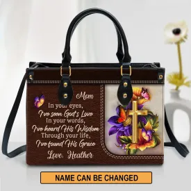 Personalized Leather Bag For Women - In Your Eyes I‘ve Seen God’s Love Leather Bag Leather Bag - Christian Gifts for Women