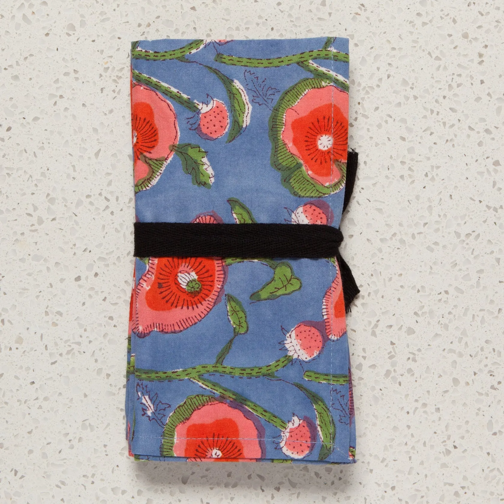 Poppy Block Print Napkins - Set of 4