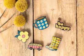 Pretty Pin Badges Retro Inspired - Enamelhappy