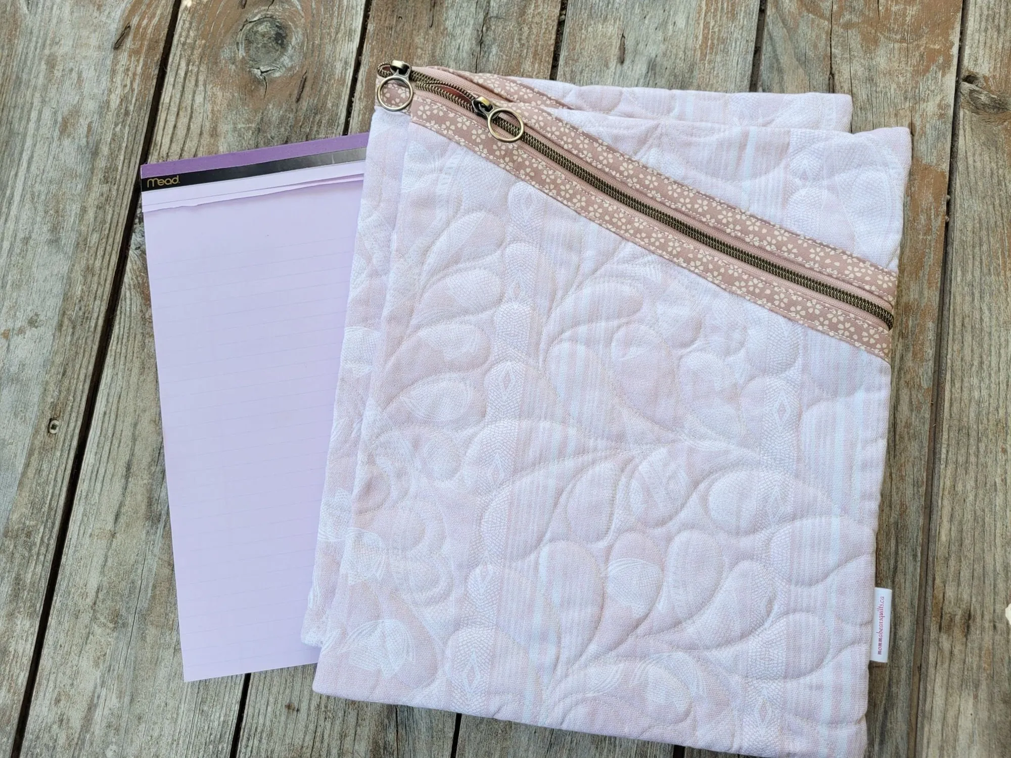 Quilted Zipper Pouch for Tablet, Ipad, Notebooks