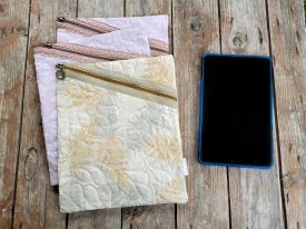 Quilted Zipper Pouch for Tablet, Ipad, Notebooks