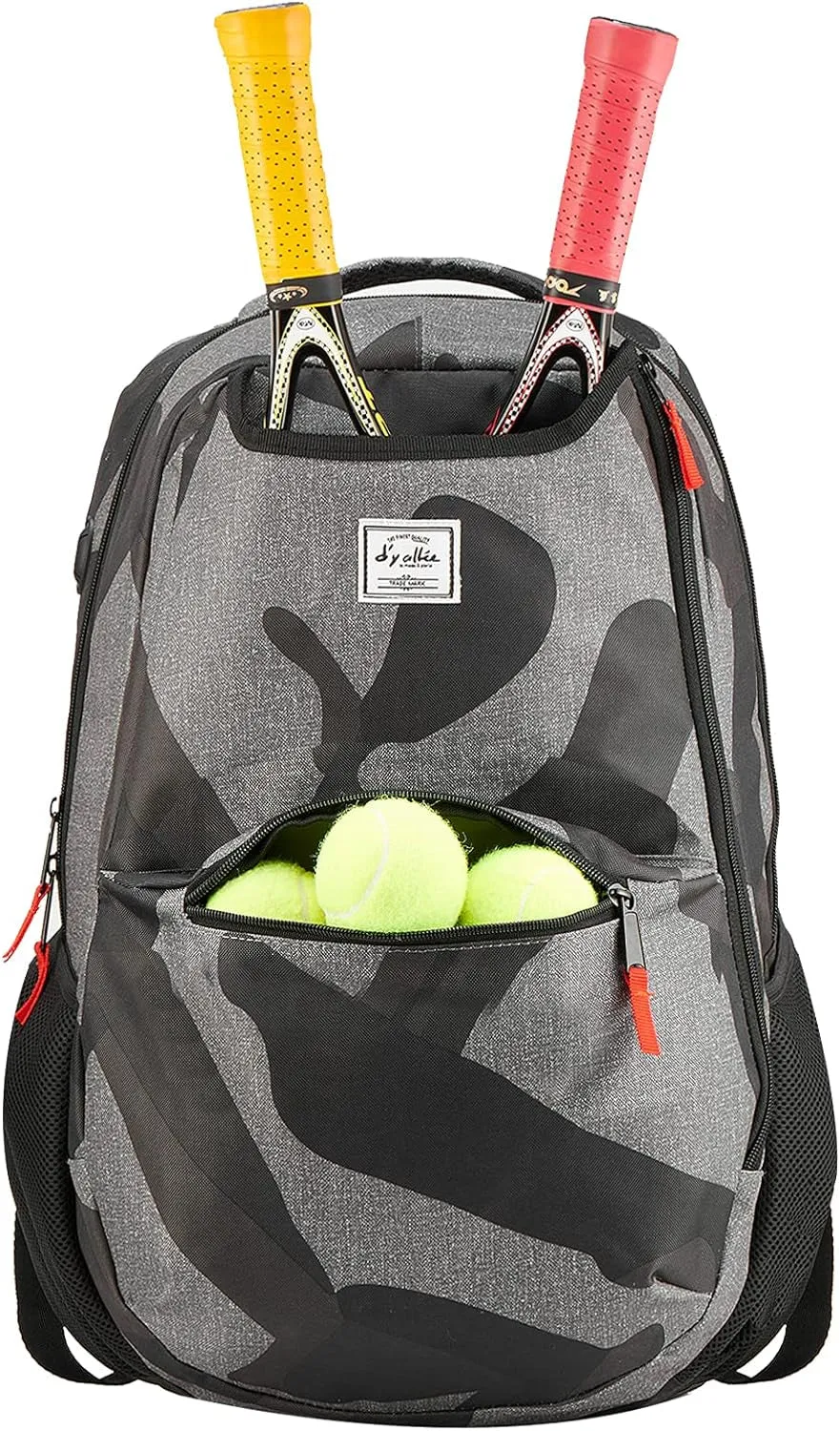 "D'Yallee All-in-One Sports Sling Bag with USB Charging - Ideal for Tennis, Racquetball, Pickleball, and more!"