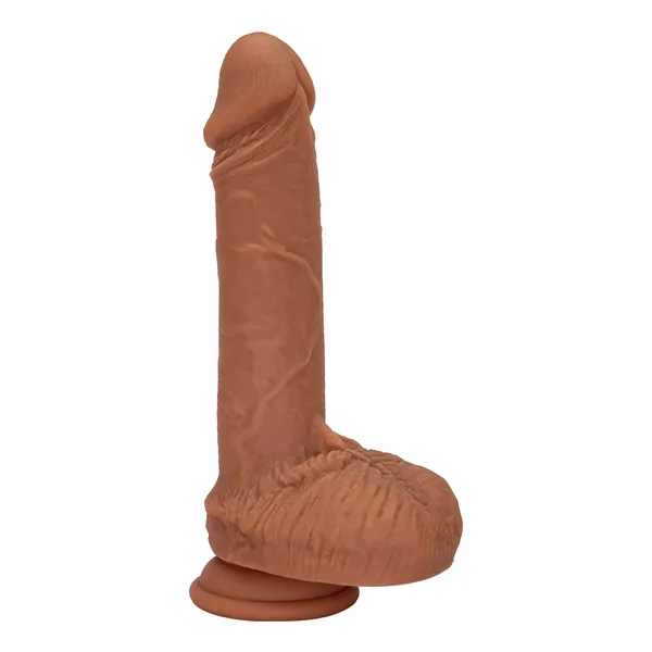 Realistic Feel Brown Silicone Dildo With Balls For Orgasmic Internal & External Pleasure With Every Thrust