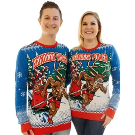 Reindeer Power | Ugly Christmas Sweater For Men & Women | Unisex Sizing