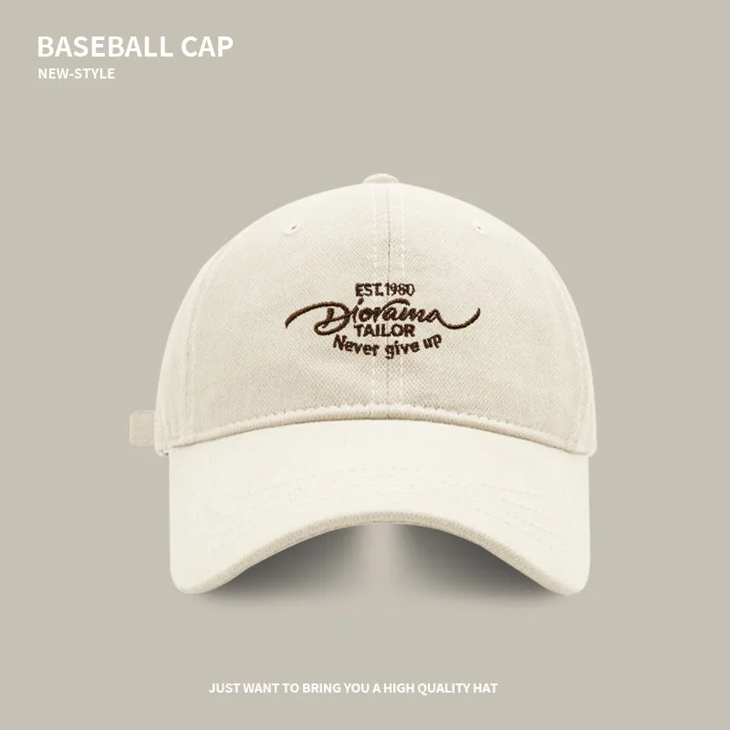 Retro Letter Embroidered Baseball Cap For Women In Spring And Summer Student Sports And Leisure All-Match Small Peaked Cap With Face