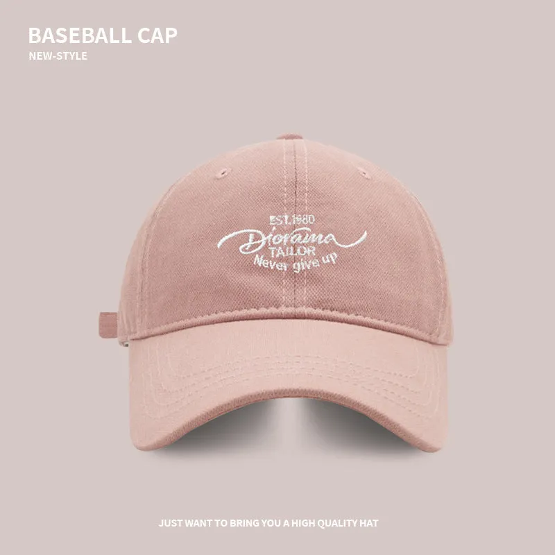 Retro Letter Embroidered Baseball Cap For Women In Spring And Summer Student Sports And Leisure All-Match Small Peaked Cap With Face