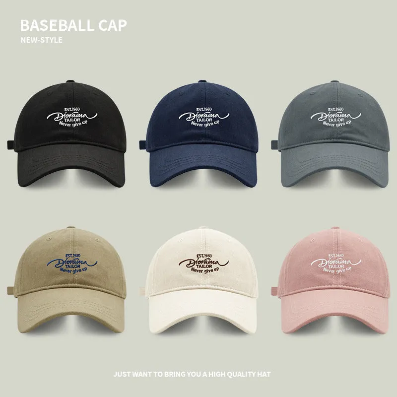 Retro Letter Embroidered Baseball Cap For Women In Spring And Summer Student Sports And Leisure All-Match Small Peaked Cap With Face