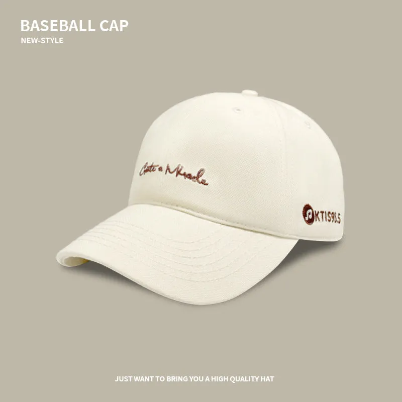 Retro Letter Embroidered Baseball Cap For Women In Spring And Summer Student Sports And Leisure All-Match Small Peaked Cap With Face