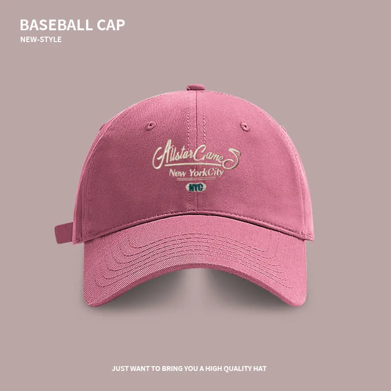 Retro Letter Embroidered Baseball Cap For Women In Spring And Summer Student Sports And Leisure All-Match Small Peaked Cap With Face