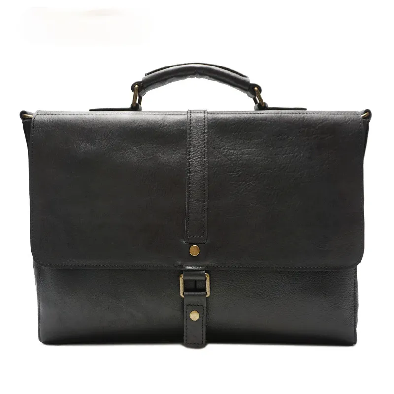 Retro Roomy Crossbody Leather Briefcase B-8127