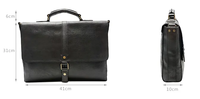 Retro Roomy Crossbody Leather Briefcase B-8127