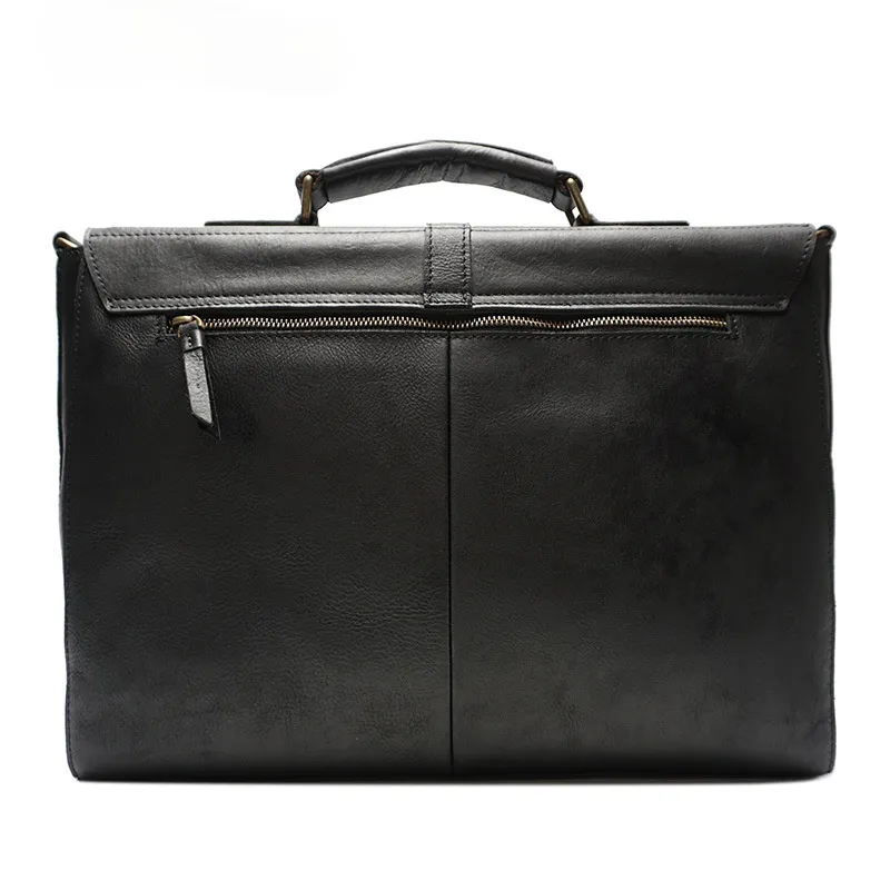 Retro Roomy Crossbody Leather Briefcase B-8127