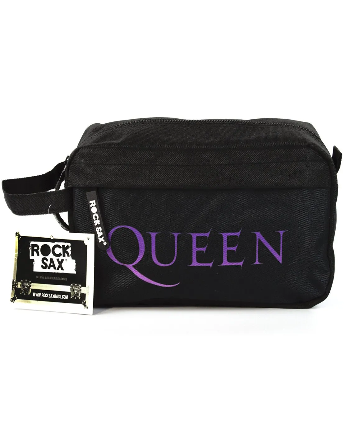 Rock Sax Queen Logo Wash Bag - Black