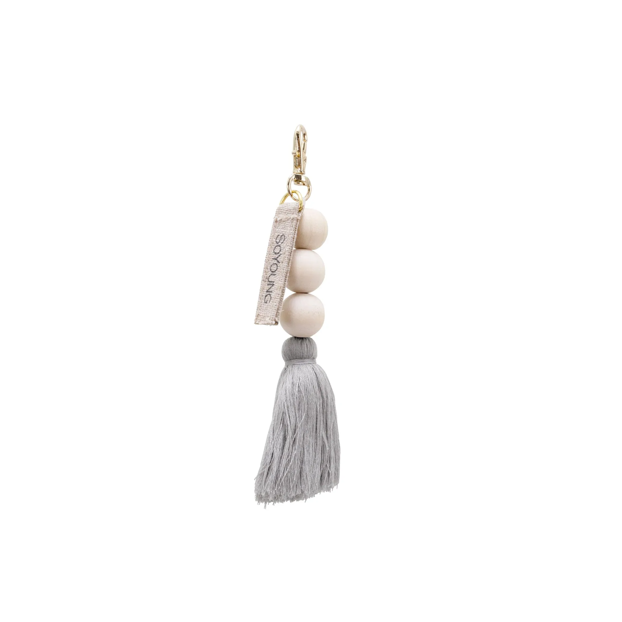 Single Grey Beaded Tassel