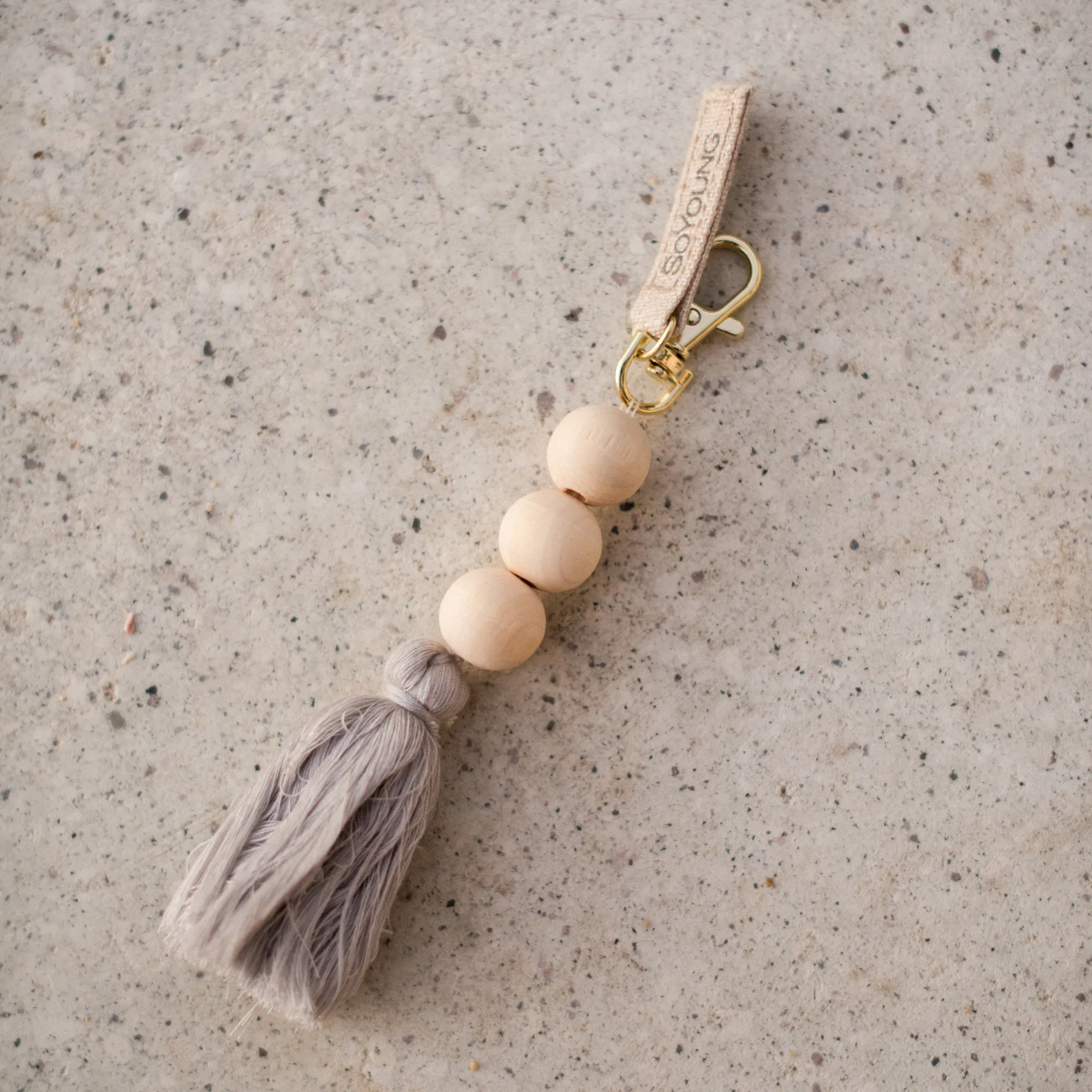 Single Grey Beaded Tassel