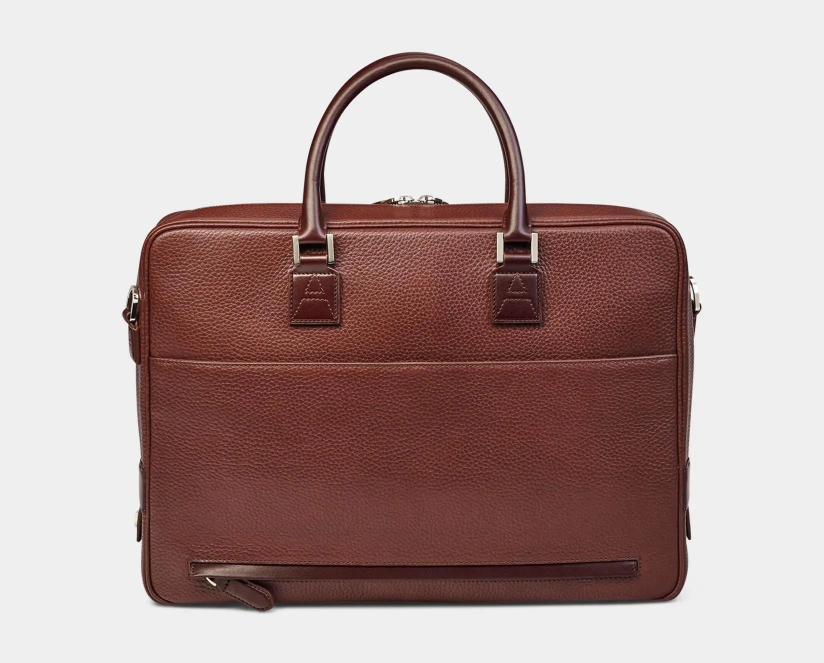 Small Mount Street Laptop Bag - Tobacco Pebble