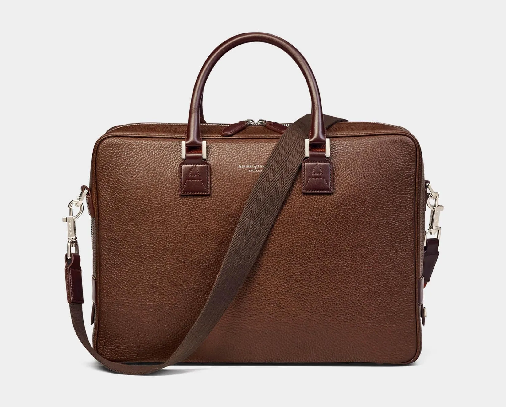 Small Mount Street Laptop Bag - Tobacco Pebble