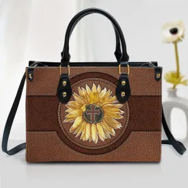 Sunflower Leather Handbag - Religious Gifts For Women - Women Pu Leather Bag