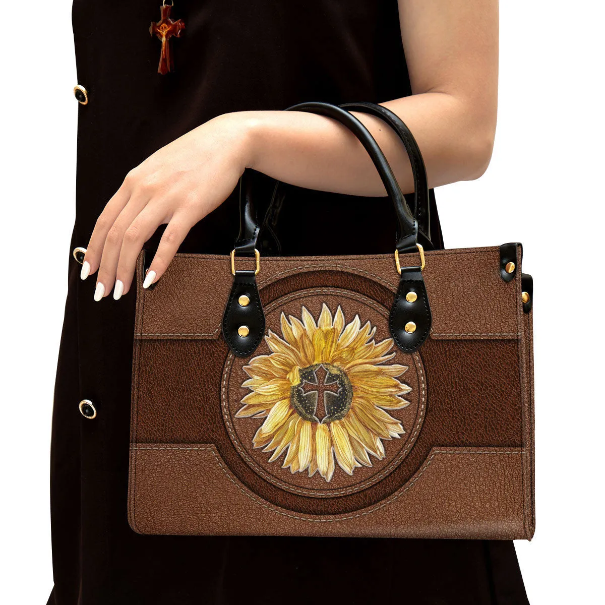 Sunflower Leather Handbag - Religious Gifts For Women - Women Pu Leather Bag