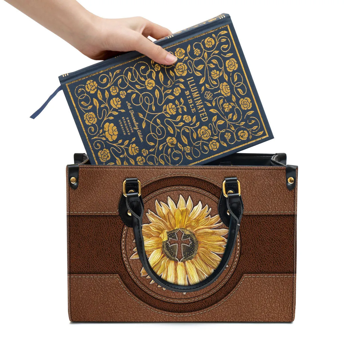 Sunflower Leather Handbag - Religious Gifts For Women - Women Pu Leather Bag