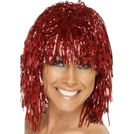 Tinsel Wig - Red