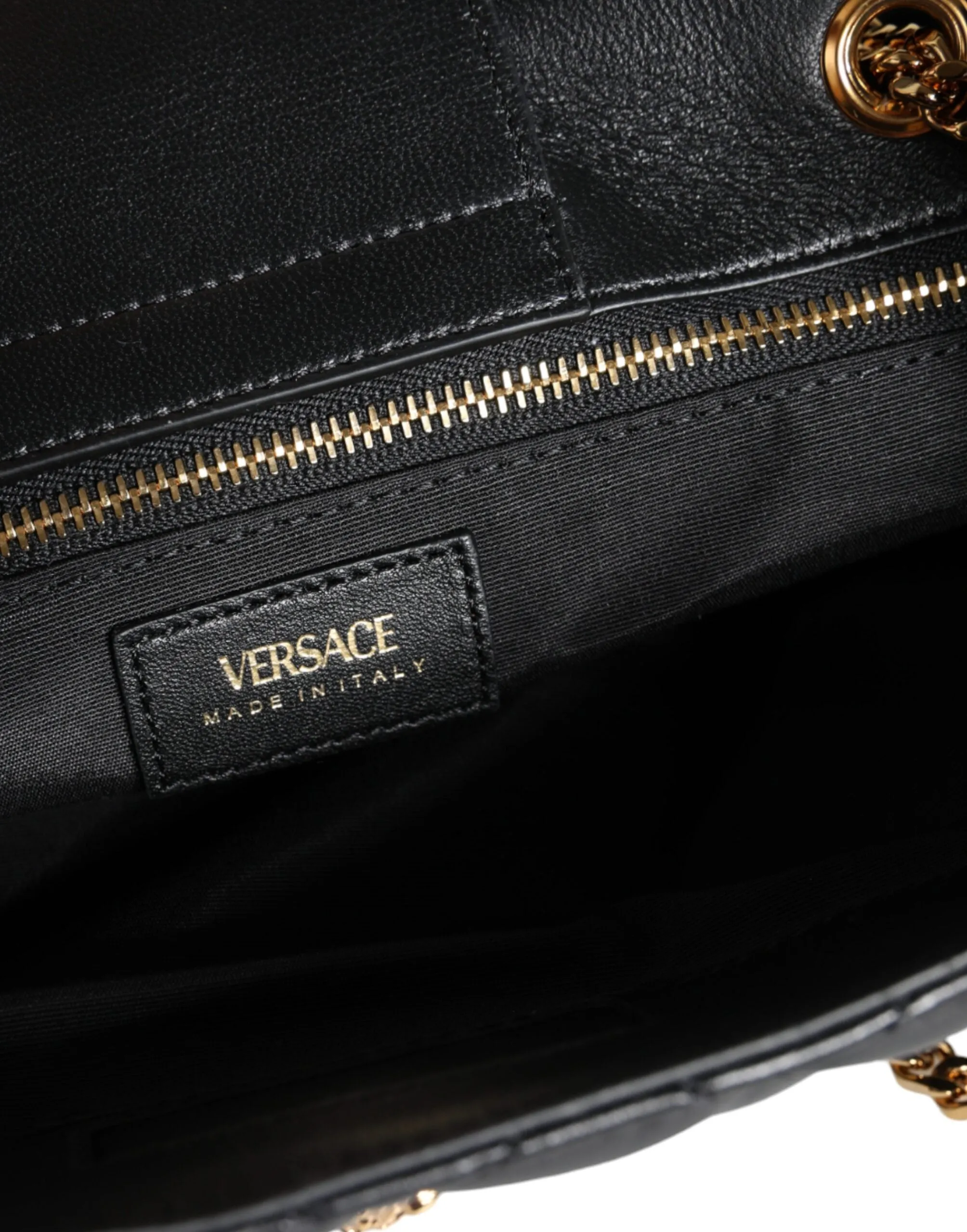 Versace Medusa Black Gloss Shoulder Bag