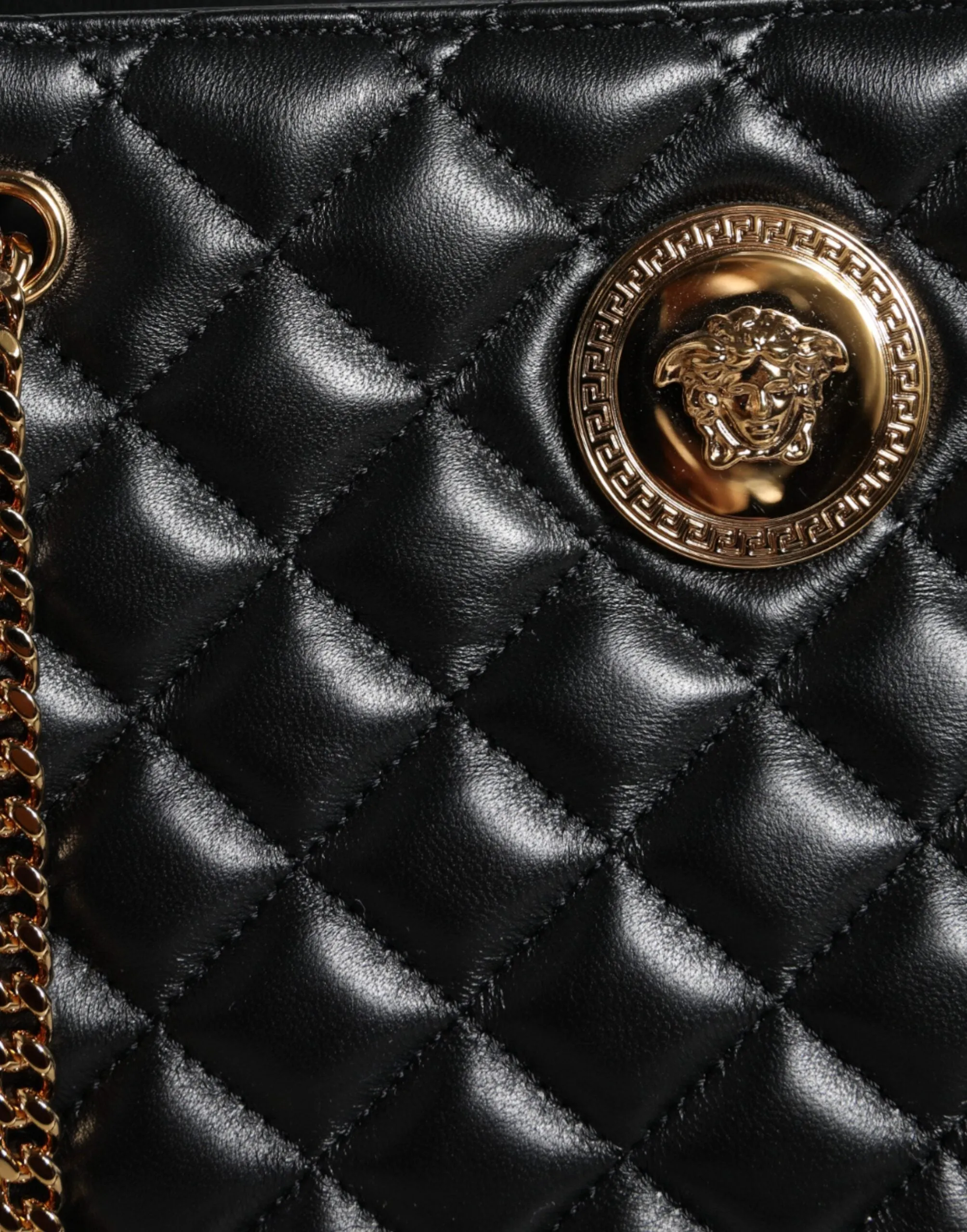 Versace Medusa Black Gloss Shoulder Bag