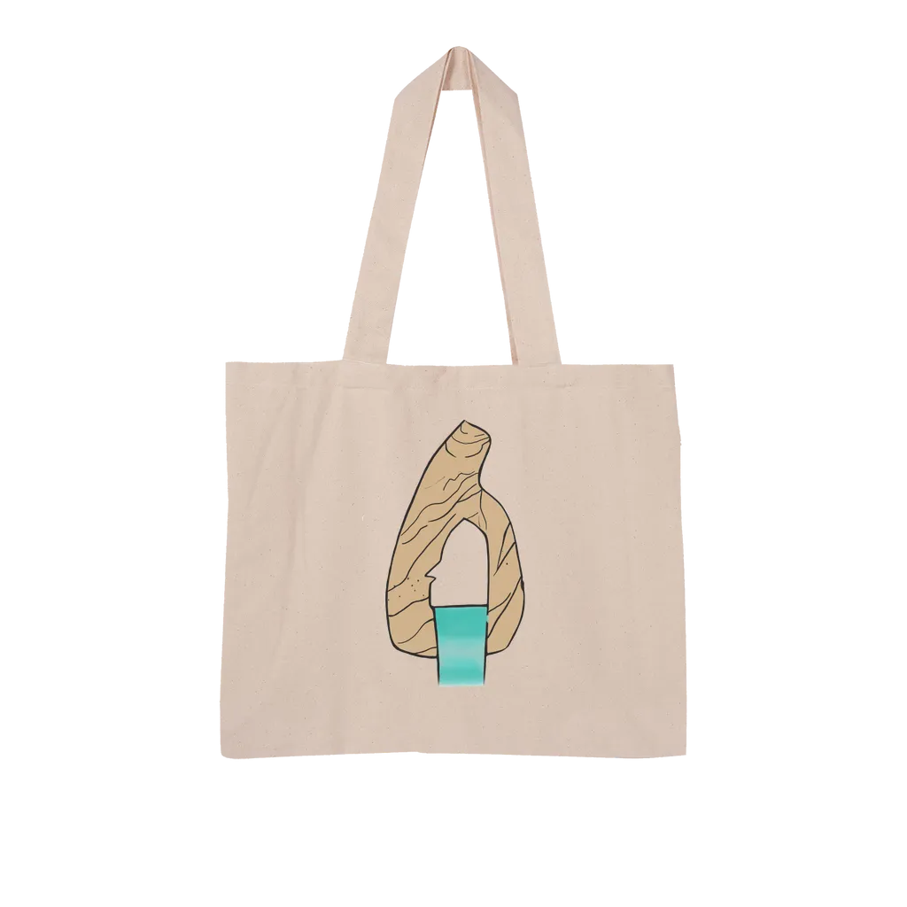 Yellow Rock with Water Large Organic Tote Bag